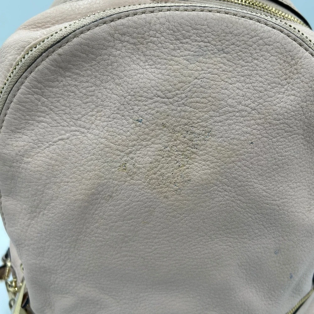 Michael Kors Rhea Backpack Womens Medium  Pink Pebbled Leather Gold Hardware